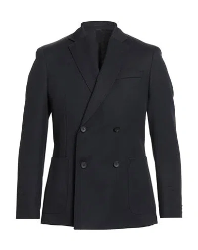 Hugo Boss Boss  Man Blazer Midnight Blue Size 42 Virgin Wool In Black