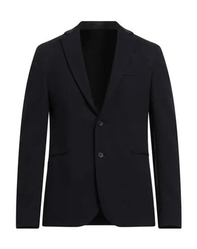 Hugo Boss Boss  Man Blazer Midnight Blue Size 46 Polyamide, Wool, Polyacrylic, Elastane In Black