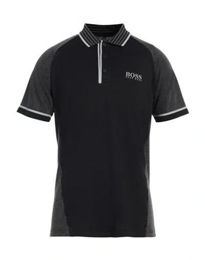 Hugo Boss Boss  Man Polo Shirt Black Size M Recycled Polyester, Polyester, Cotton
