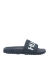 Hugo Boss Boss  Man Sandals Midnight Blue Size 8 Rubber In Blue