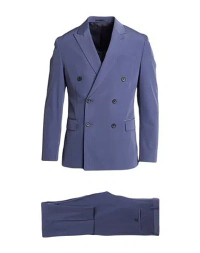 Hugo Boss Boss  Man Suit Slate Blue Size 40 Polyester, Elastane
