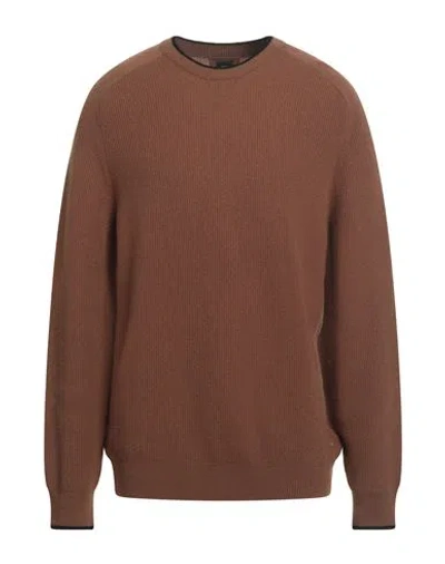 Hugo Boss Boss  Man Sweater Camel Size Xl Cashmere, Virgin Wool In Brown