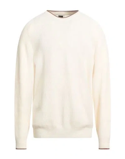 Hugo Boss Boss  Man Sweater Ivory Size Xl Cashmere, Virgin Wool In Neutral