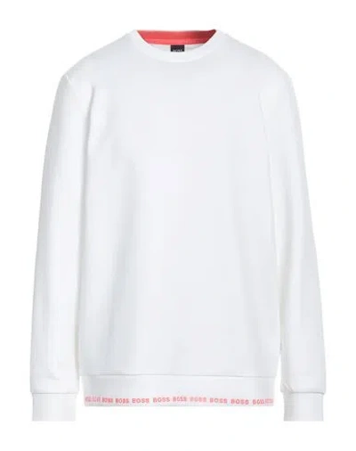 Hugo Boss Boss  Man Sweatshirt White Size 3xl Cotton, Polyester, Elastane