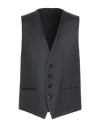 Hugo Boss Boss  Man Tailored Vest Charcoal Size 36 Virgin Wool In Black
