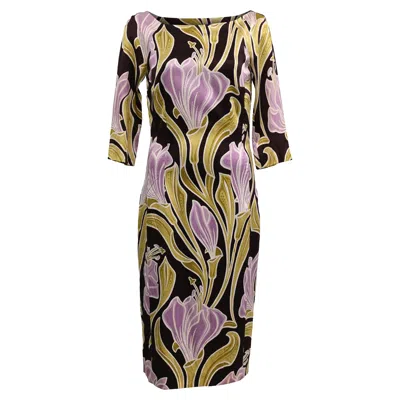 Hugo Boss Boss  Midi Dress I Floral Print Silk In Multi
