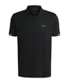 Hugo Boss Boss  Modern Placket Stretch Mesh Polo Shirt In Black
