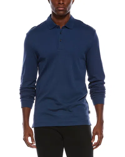 Hugo Boss Boss  Pado Logo Polo Shirt In Blue