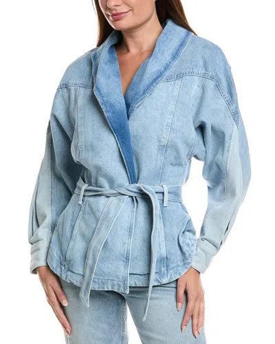 HUGO BOSS BOSS HUGO BOSS PANELED DENIM WRAP JACKET