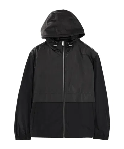 Hugo Boss Boss Leather Blend Jacket In Black