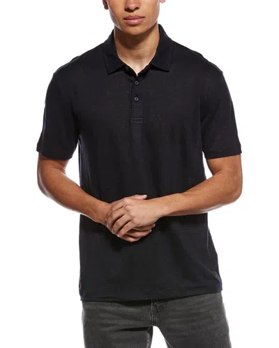 Hugo Boss Parris Linen Polo Shirt In Black