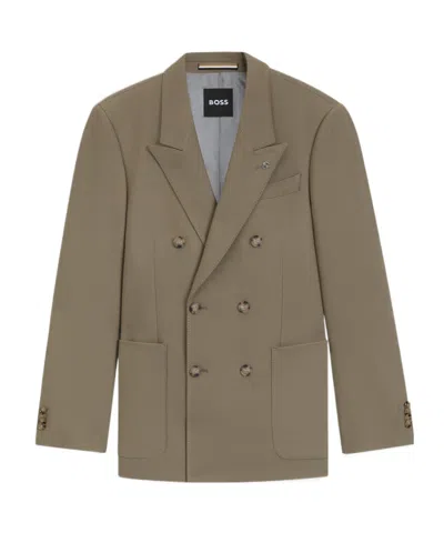 Hugo Boss Boss  Relaxed-fit Blazer In Gray