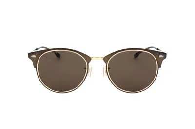 Hugo Boss Boss  Round Frame Sunglasses In Brown