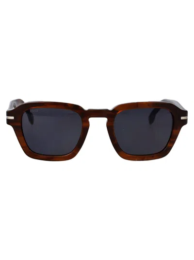 Hugo Boss Boss  Round Sunglasses Boss 1853/s Ex4 In Brown