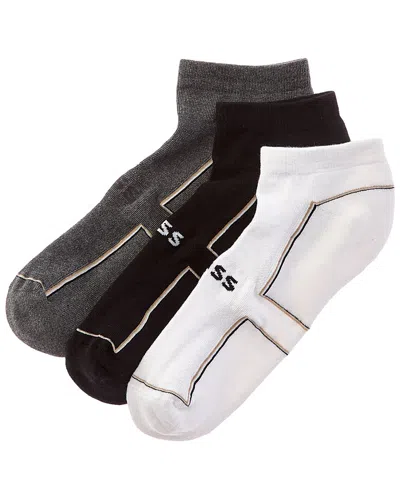 Hugo Boss Boss  Set Of 3 Iconic Plush Sock In Black