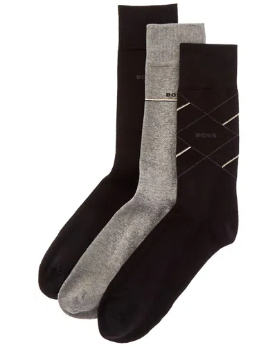 Hugo Boss Boss  Set Of 3 Sock In Black
