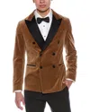 Hugo Boss Slim Fit Velvet Suit Jacket In Brown