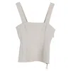 Hugo Boss Boss  Square Neck Top In White Polyester