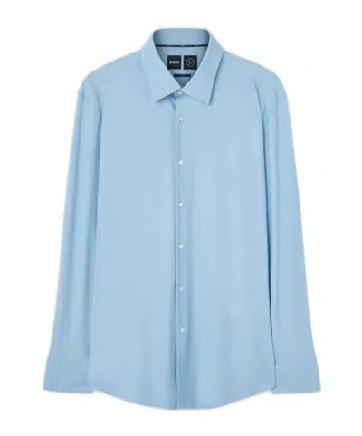 Hugo Boss Boss  Stretch Jersey Shirt In Blue