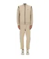 Hugo Boss Boss Zip-up Activewear Set With Contrasting Stripes In Neutral