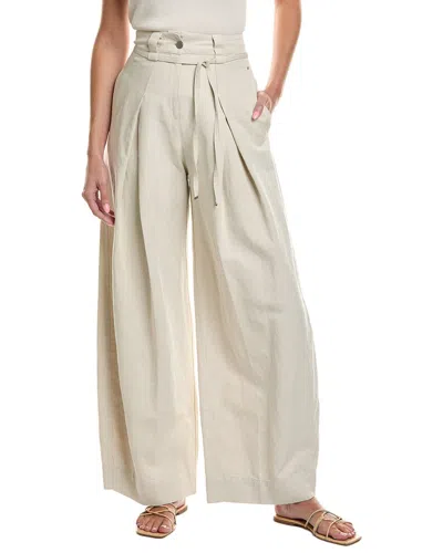 Hugo Boss Boss  Tamoura Linen-blend Pant In Neutral