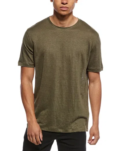 Hugo Boss Taut Linen T-shirt In Green