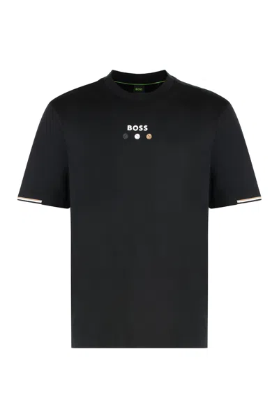 Hugo Boss Boss  Tennis Ball Graphics T-shirt In Black