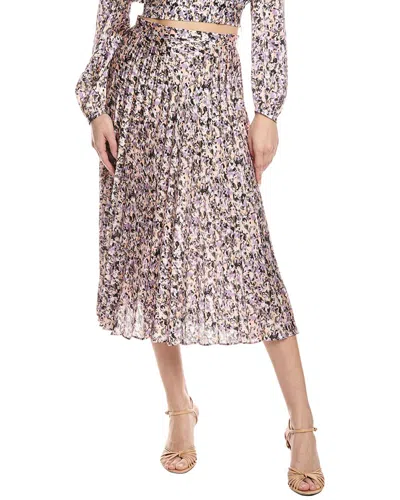 Hugo Boss Maxi Skirt In Printed Pliss Satin In Patterned