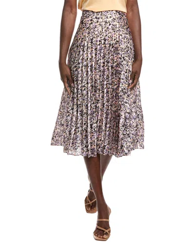 Hugo Boss Maxi Skirt In Printed Pliss Satin In Patterned