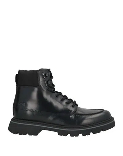 Hugo Boss Boss  Woman Ankle Boots Black Size 11 Leather, Textile Fibers