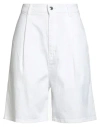 Hugo Boss Boss  Woman Denim Shorts White Size 28 Cotton, Elastomultiester, Elastane In White
