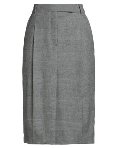 Hugo Boss Boss  Woman Midi Skirt Black Size 4 Recycled Polyester, Polyester, Viscose, Elastane In Gray