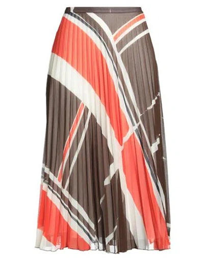 Hugo Boss Boss  Woman Midi Skirt Dark Brown Size 2 Polyester
