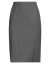 Hugo Boss Boss  Woman Midi Skirt Grey Size 8 Virgin Wool, Elastane In Gray