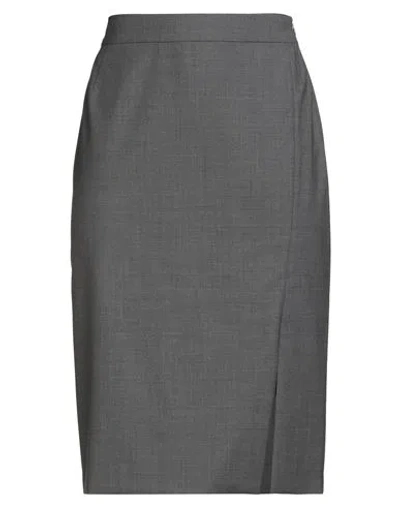Hugo Boss Boss  Woman Midi Skirt Grey Size 8 Virgin Wool, Elastane In Gray