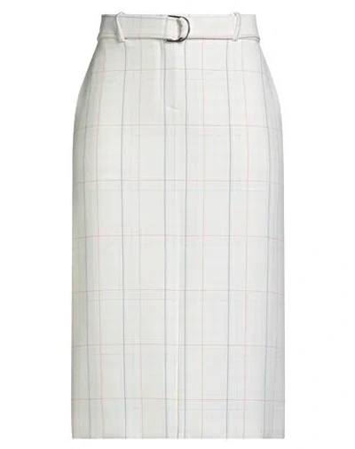 Hugo Boss Boss  Woman Midi Skirt Ivory Size 8 Polyester, Viscose, Elastane In White