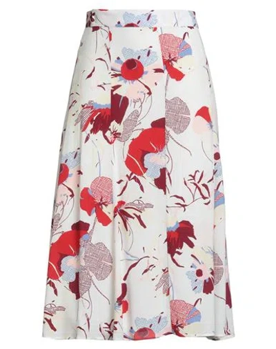 Hugo Boss Boss  Woman Midi Skirt White Size 6 Viscose