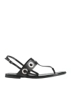 Hugo Boss Boss  Woman Thong Sandal Black Size 9 Leather