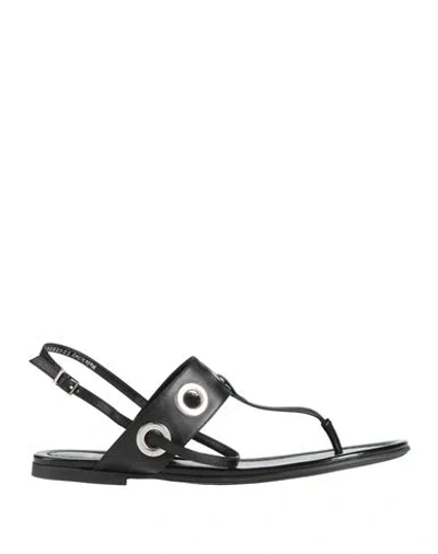 Hugo Boss Boss  Woman Thong Sandal Black Size 9 Leather