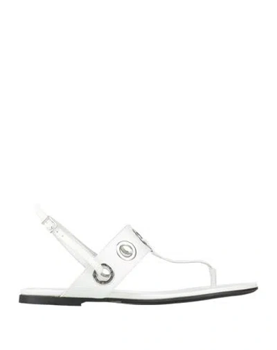 Hugo Boss Boss  Woman Thong Sandal White Size 8 Leather