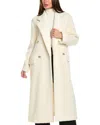 Hugo Boss Long-length Twill Coat With Double-breasted Closure