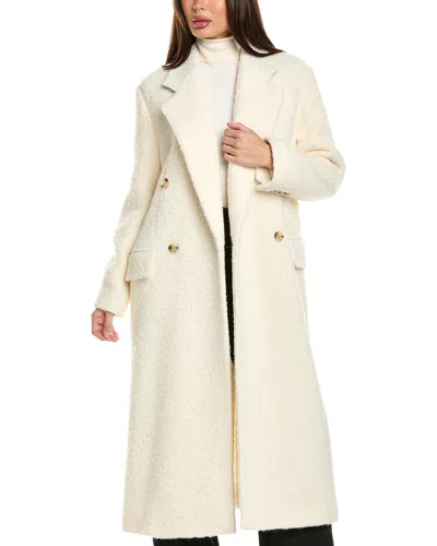 Hugo Boss Wool & Alpaca-blend Coat In White