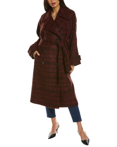 Hugo Boss Boss  Wool & Alpaca-blend Coat In Red