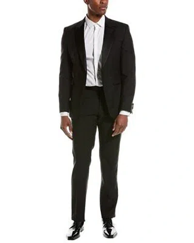 Pre-owned Hugo Boss Boss  Wool, Mohair & Silk-blend Suit With Flat Front Pant Men's Black