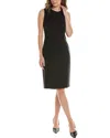 Hugo Boss Dironah Wool-blend Sheath Dress In Black