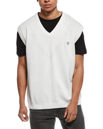 Hugo Boss Wool-blend Tennis Lifestyle Sweater Vest In White