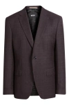 Hugo Boss Boss Huston Slim Fit Virgin Wool Sport Coat In Red