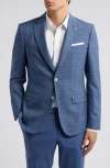 Hugo Boss Boss Hutson Blue Check Wool Sport Coat