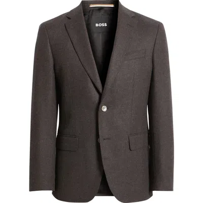 Hugo Boss Boss Hutson Brushed Wool & Cashmere Sport Coat In Brown