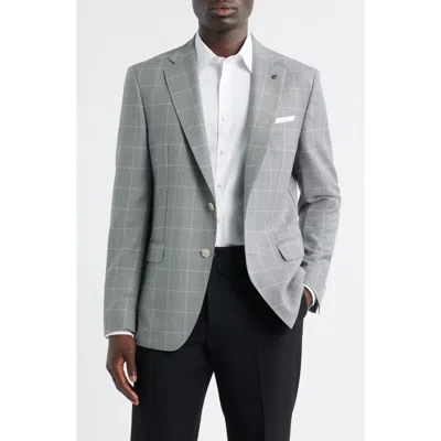 Hugo Boss Boss Hutson Check Virgin Wool Sport Coat In Gray